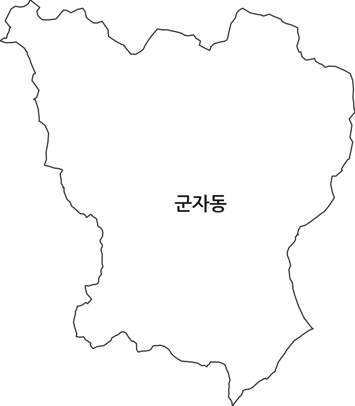경기도 시흥시 군자동 행정동 행정구역 경계 지도