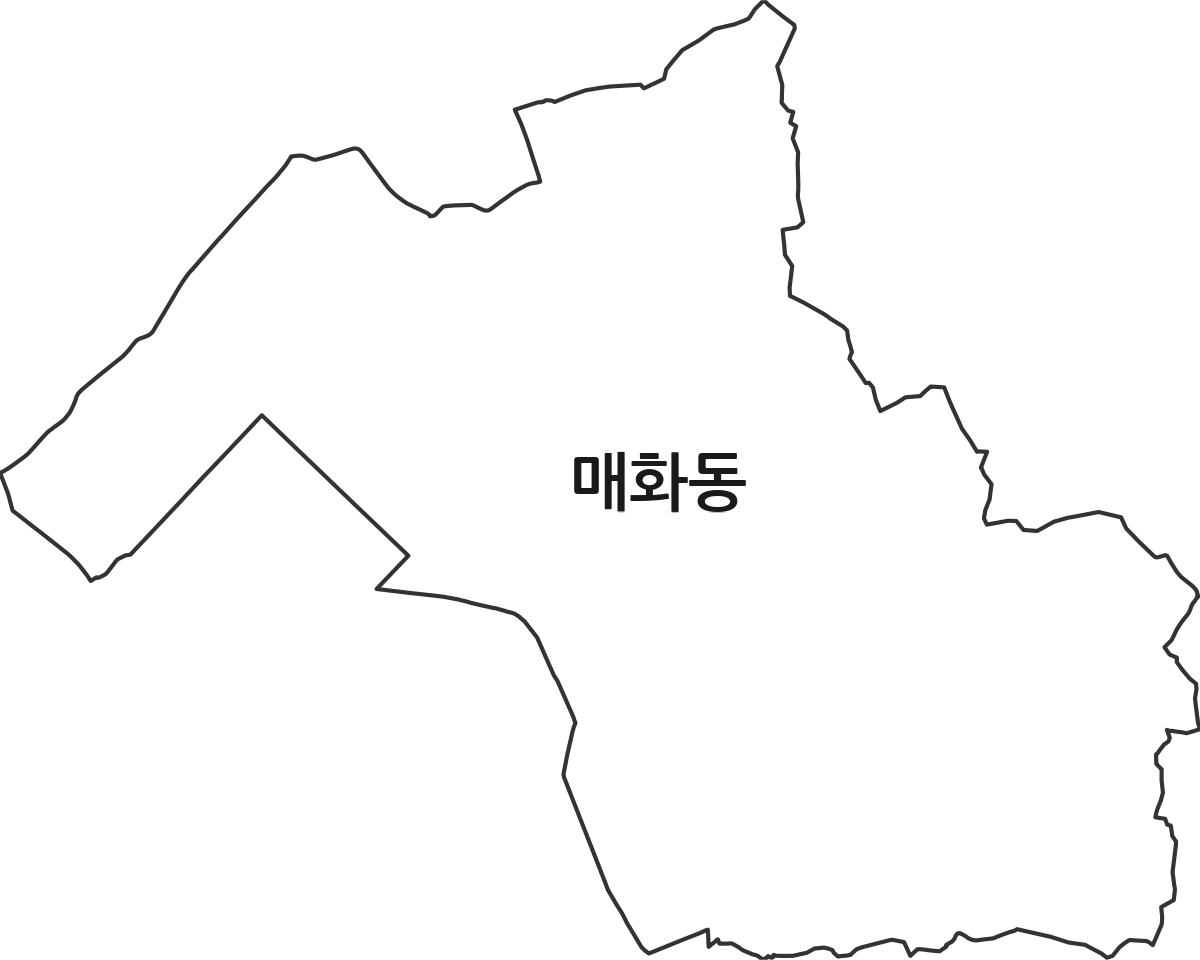 경기도 시흥시 매화동 행정동 행정구역 경계 지도