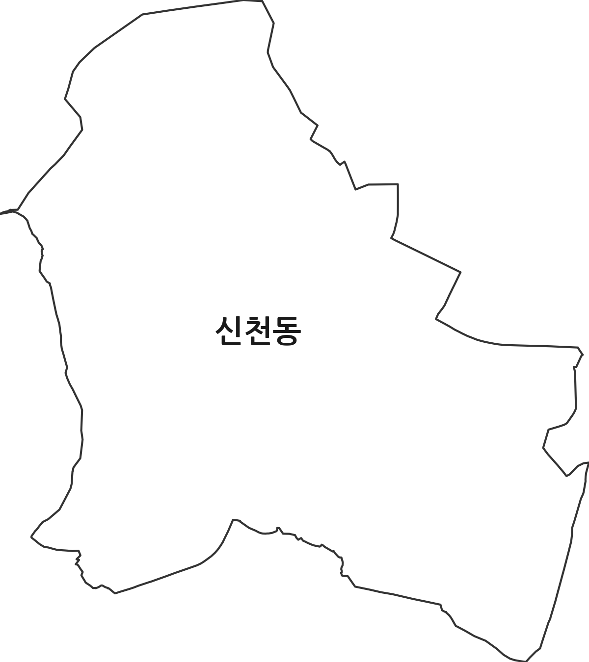 경기도 시흥시 신천동 행정동 행정구역 경계 지도