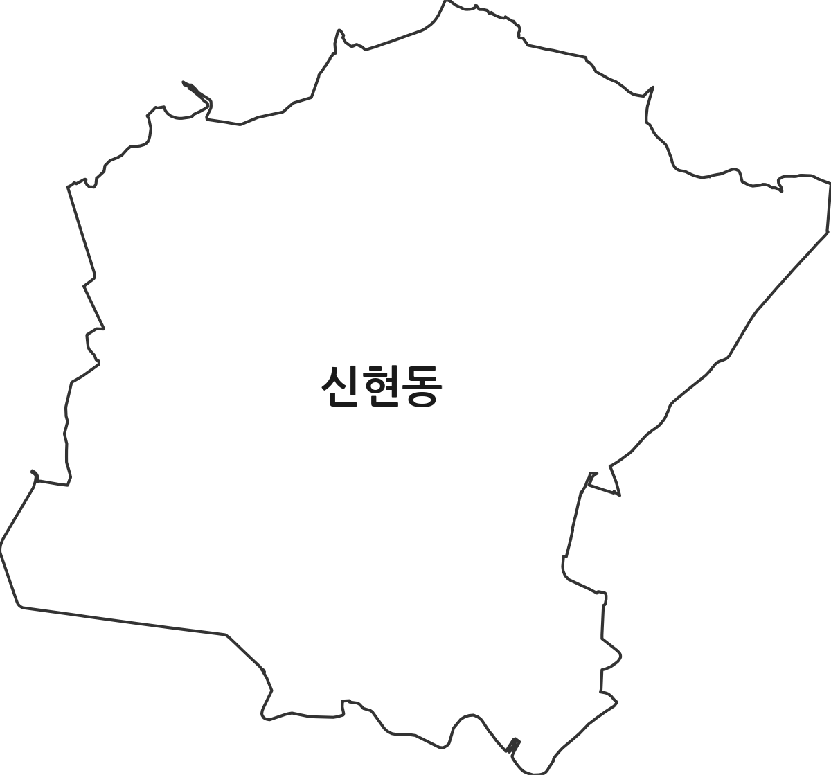 경기도 시흥시 신현동 행정동 행정구역 경계 지도