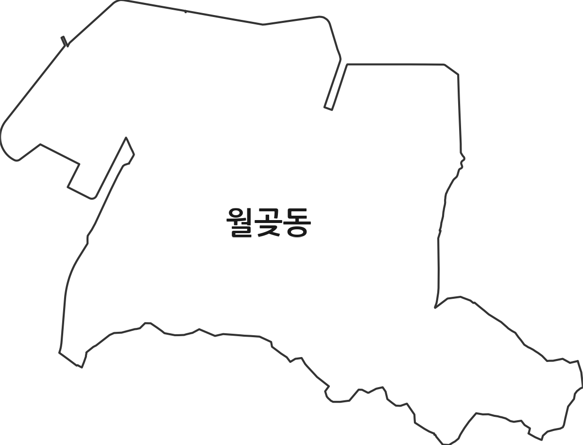 경기도 시흥시 월곶동 행정동 행정구역 경계 지도