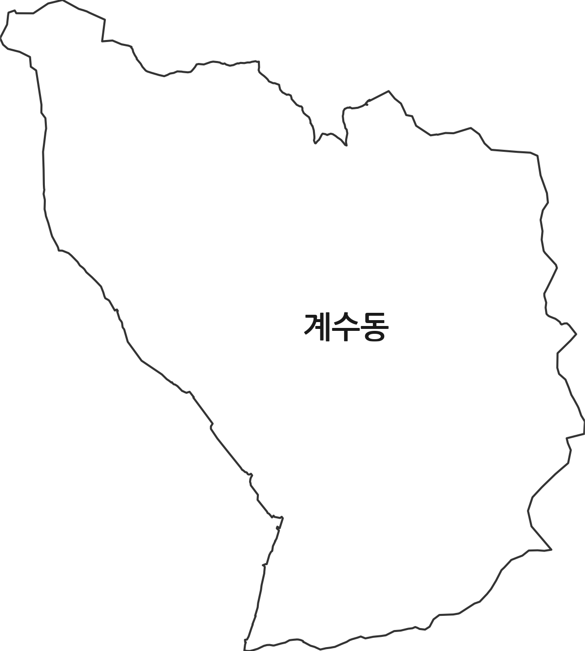 경기도 시흥시 계수동 법정동 행정구역 경계 지도