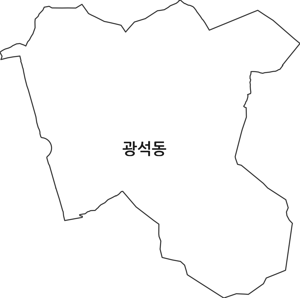 경기도 시흥시 광석동 법정동 행정구역 경계 지도