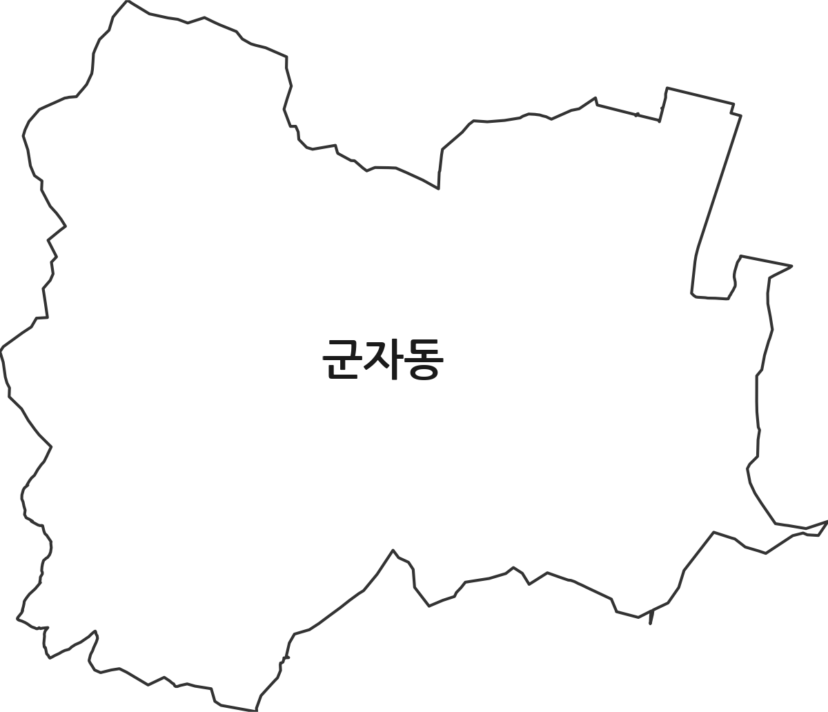 경기도 시흥시 군자동 법정동 행정구역 경계 지도