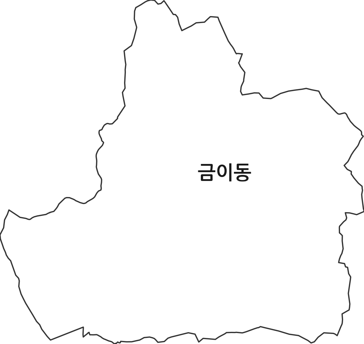 경기도 시흥시 금이동 법정동 행정구역 경계 지도