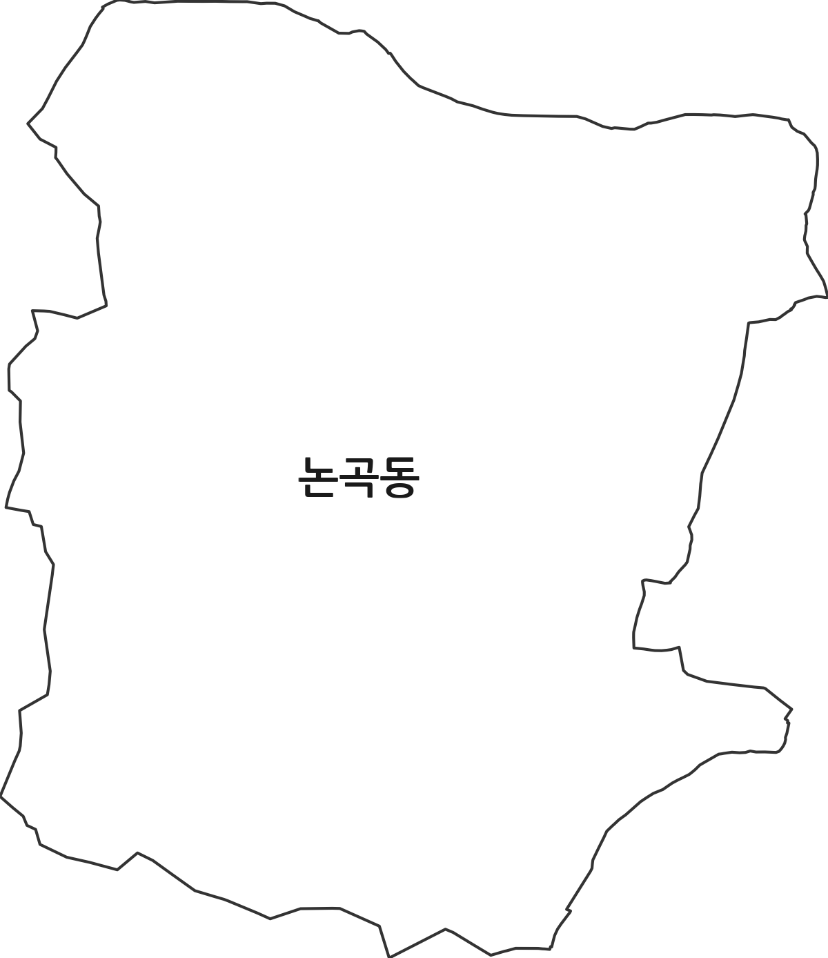 경기도 시흥시 논곡동 법정동 행정구역 경계 지도