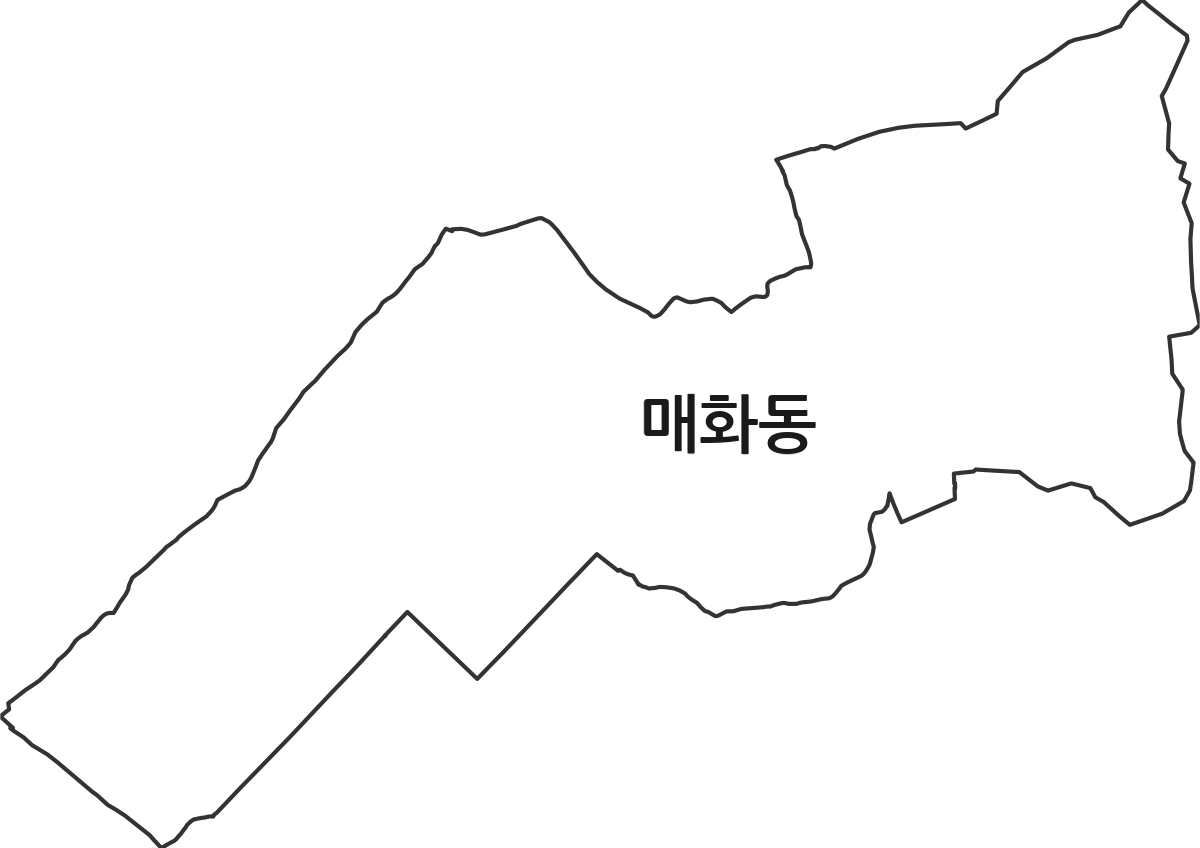 경기도 시흥시 매화동 법정동 행정구역 경계 지도