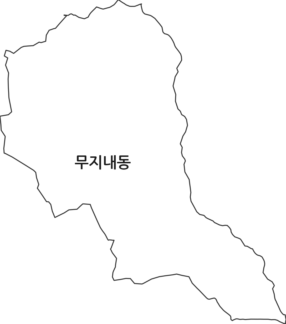경기도 시흥시 무지내동 법정동 행정구역 경계 지도