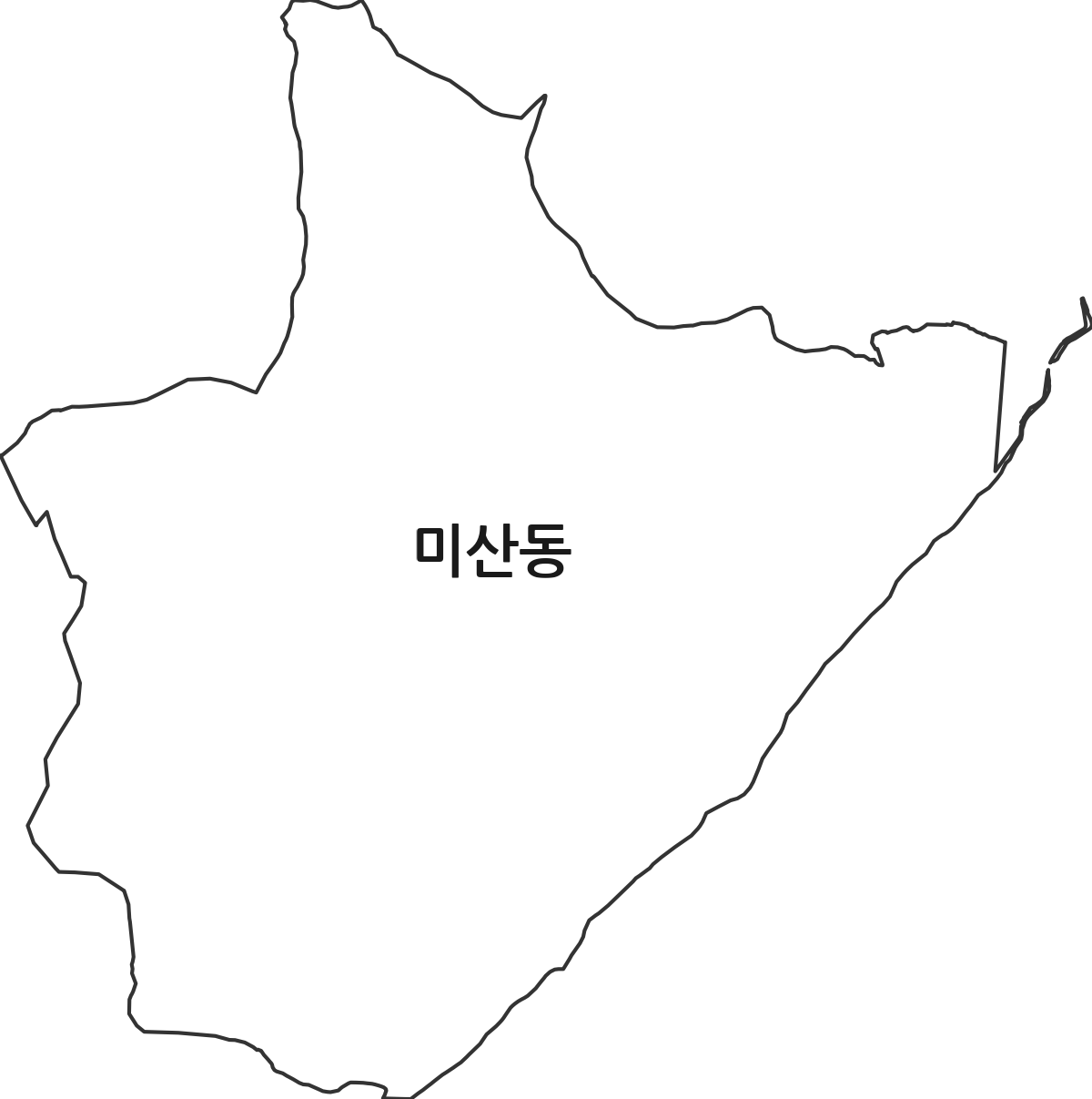 경기도 시흥시 미산동 법정동 행정구역 경계 지도