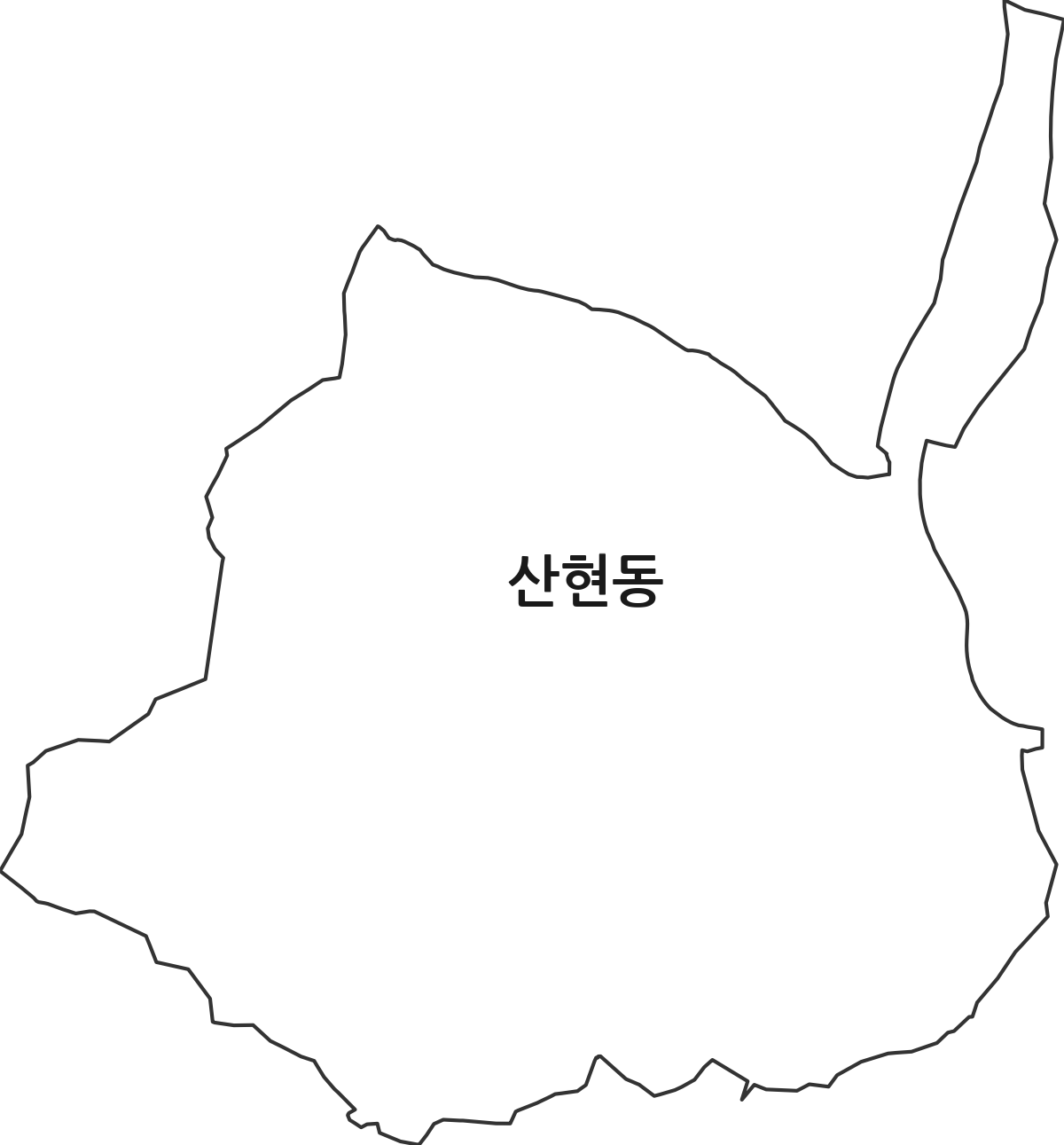 경기도 시흥시 산현동 법정동 행정구역 경계 지도
