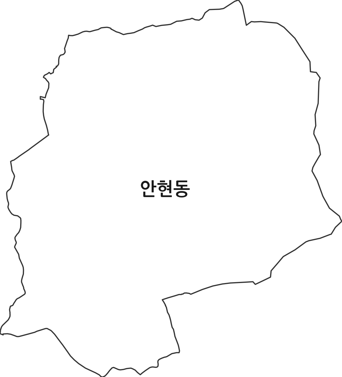 경기도 시흥시 안현동 법정동 행정구역 경계 지도