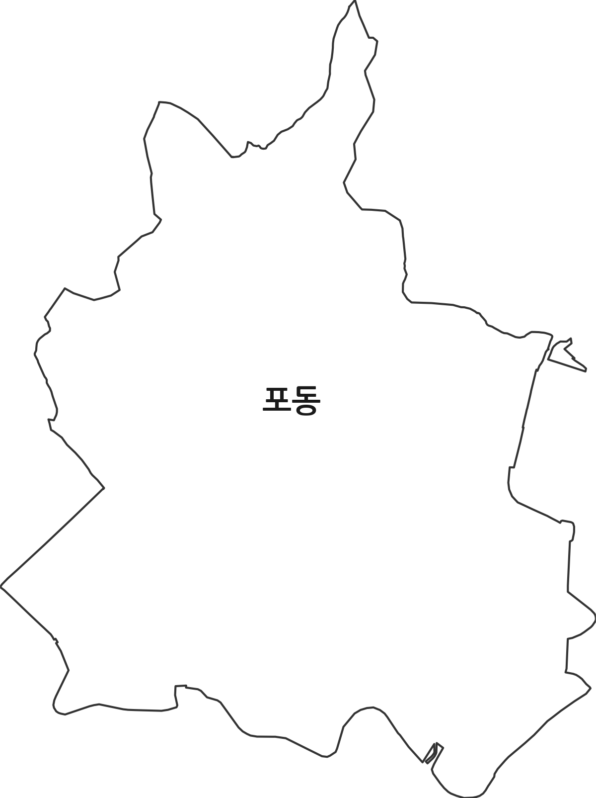 경기도 시흥시 포동 법정동 행정구역 경계 지도