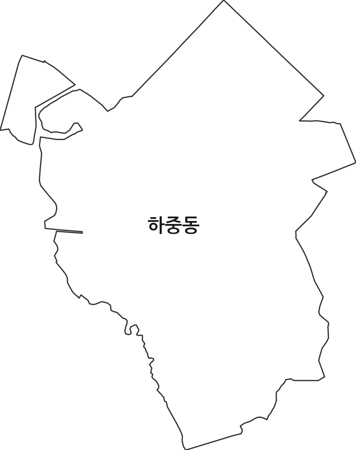 경기도 시흥시 하중동 법정동 행정구역 경계 지도
