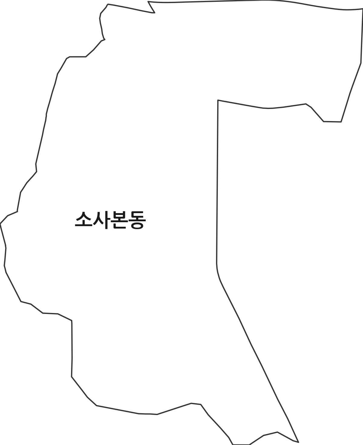 경기도 부천시 소사구 소사본동 행정동 행정구역 경계 지도