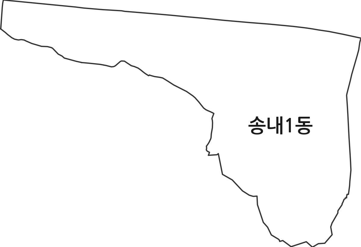 경기도 부천시 소사구 송내1동 행정동 행정구역 경계 지도