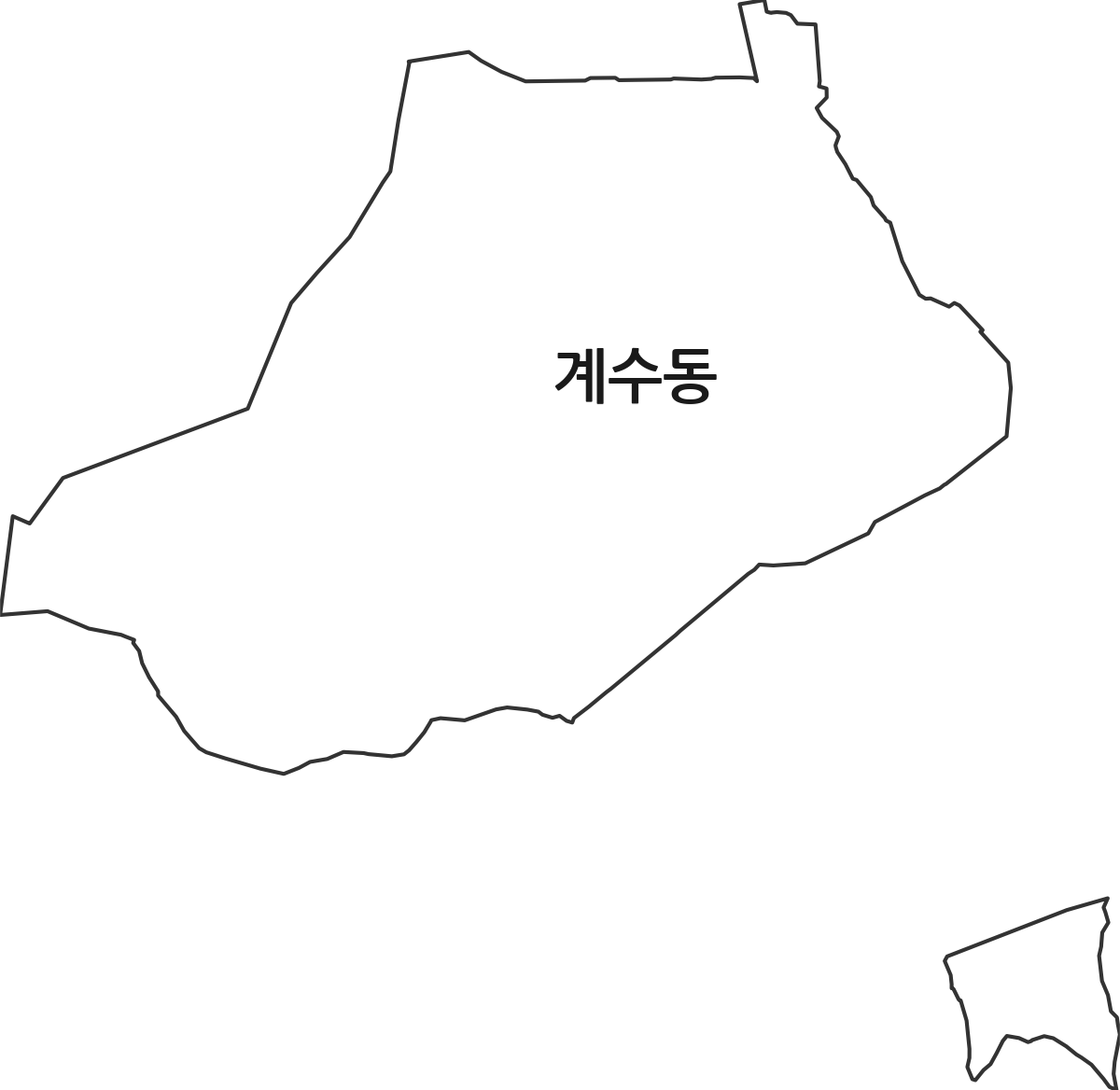 경기도 부천시 소사구 계수동 법정동 행정구역 경계 지도