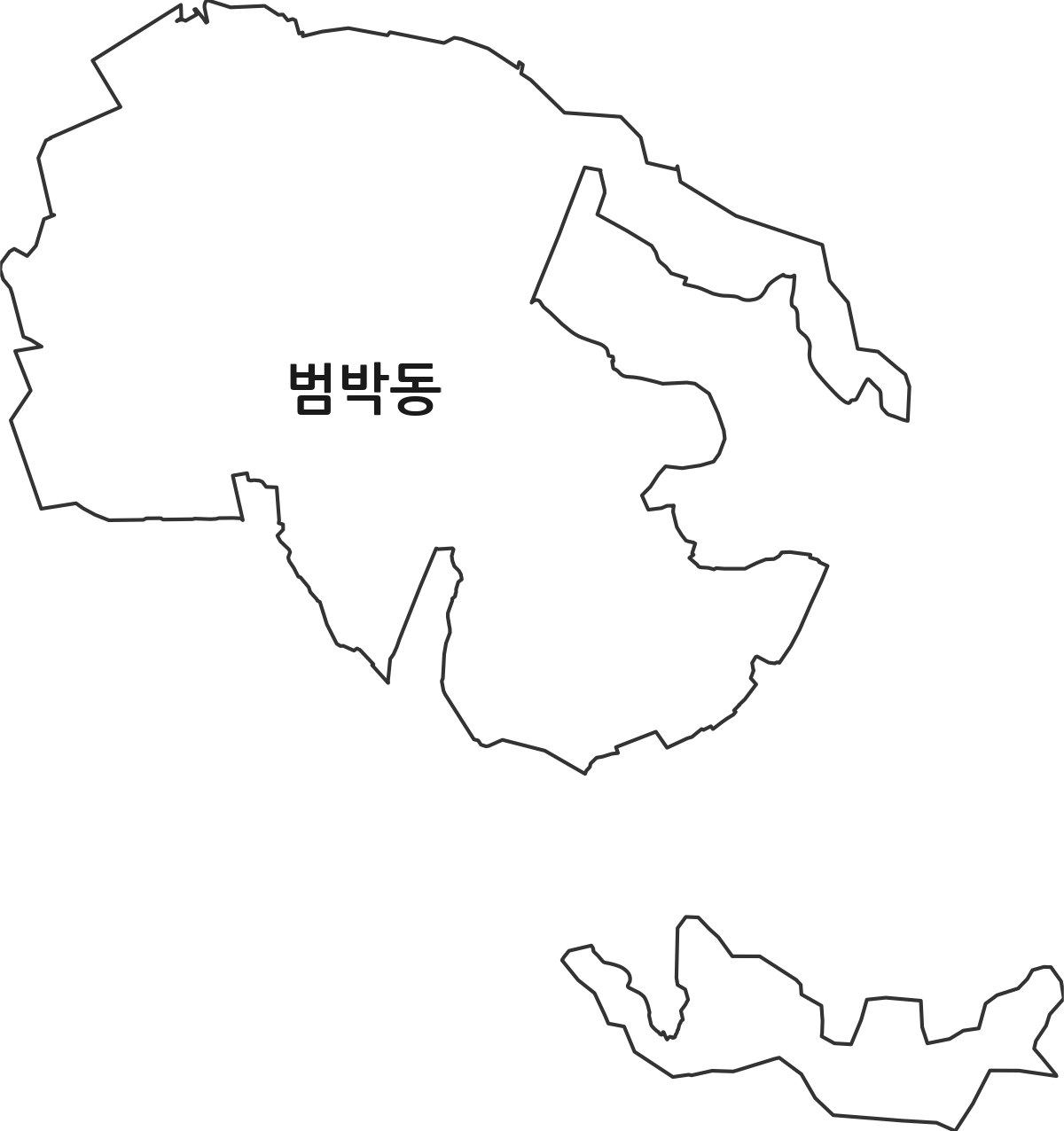 경기도 부천시 소사구 범박동 법정동 행정구역 경계 지도