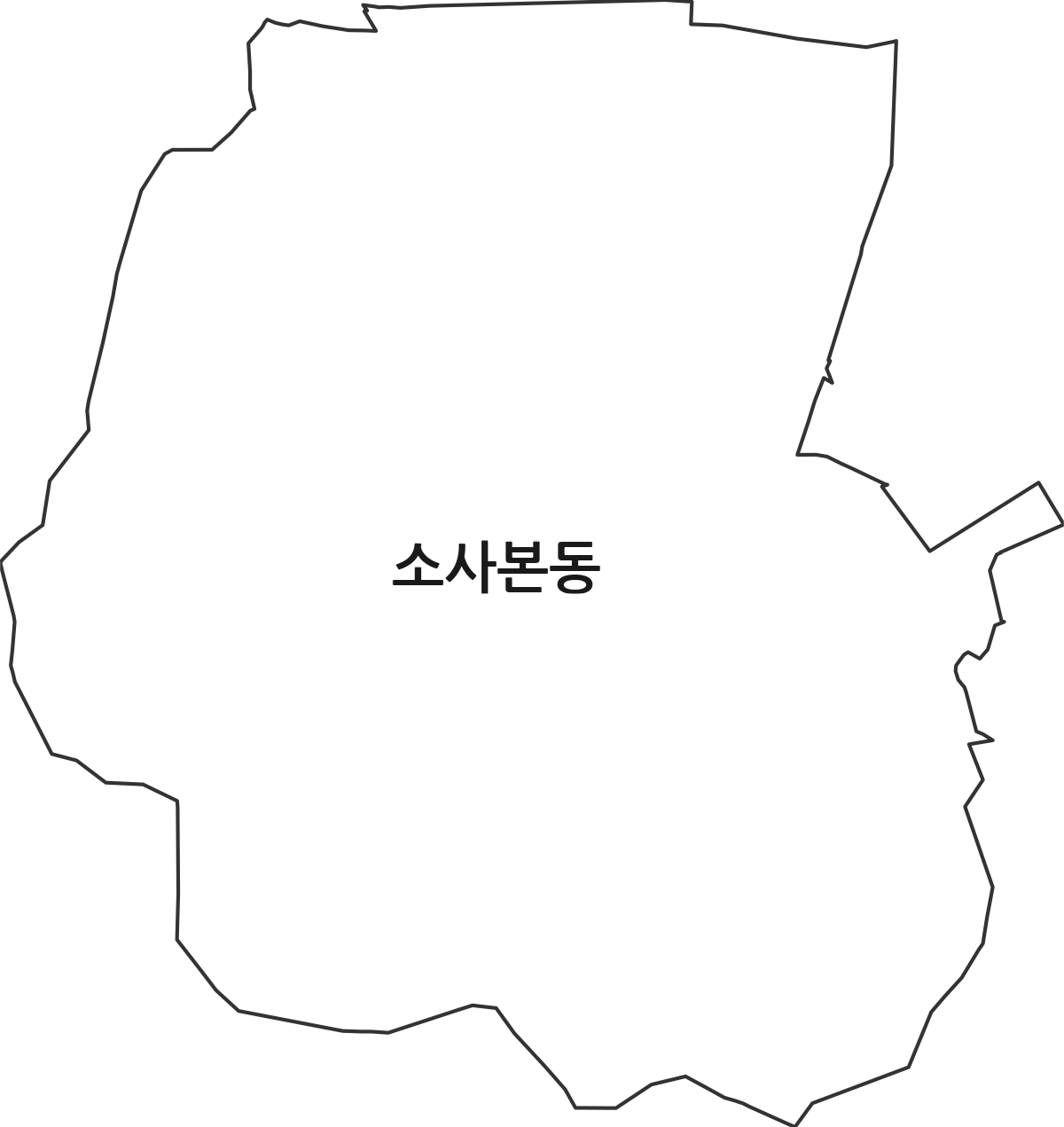경기도 부천시 소사구 소사본동 법정동 행정구역 경계 지도