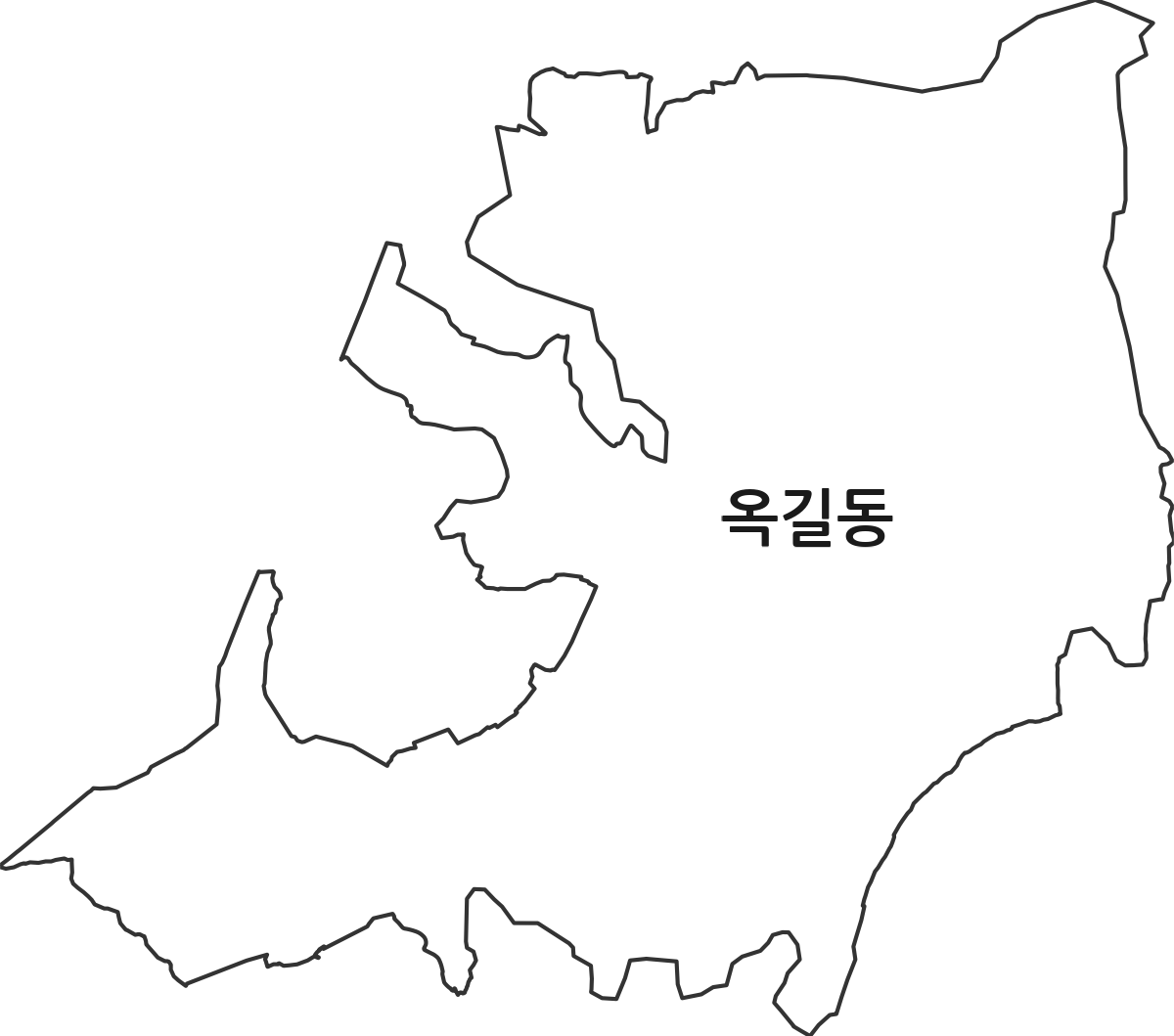 경기도 부천시 소사구 옥길동 법정동 행정구역 경계 지도