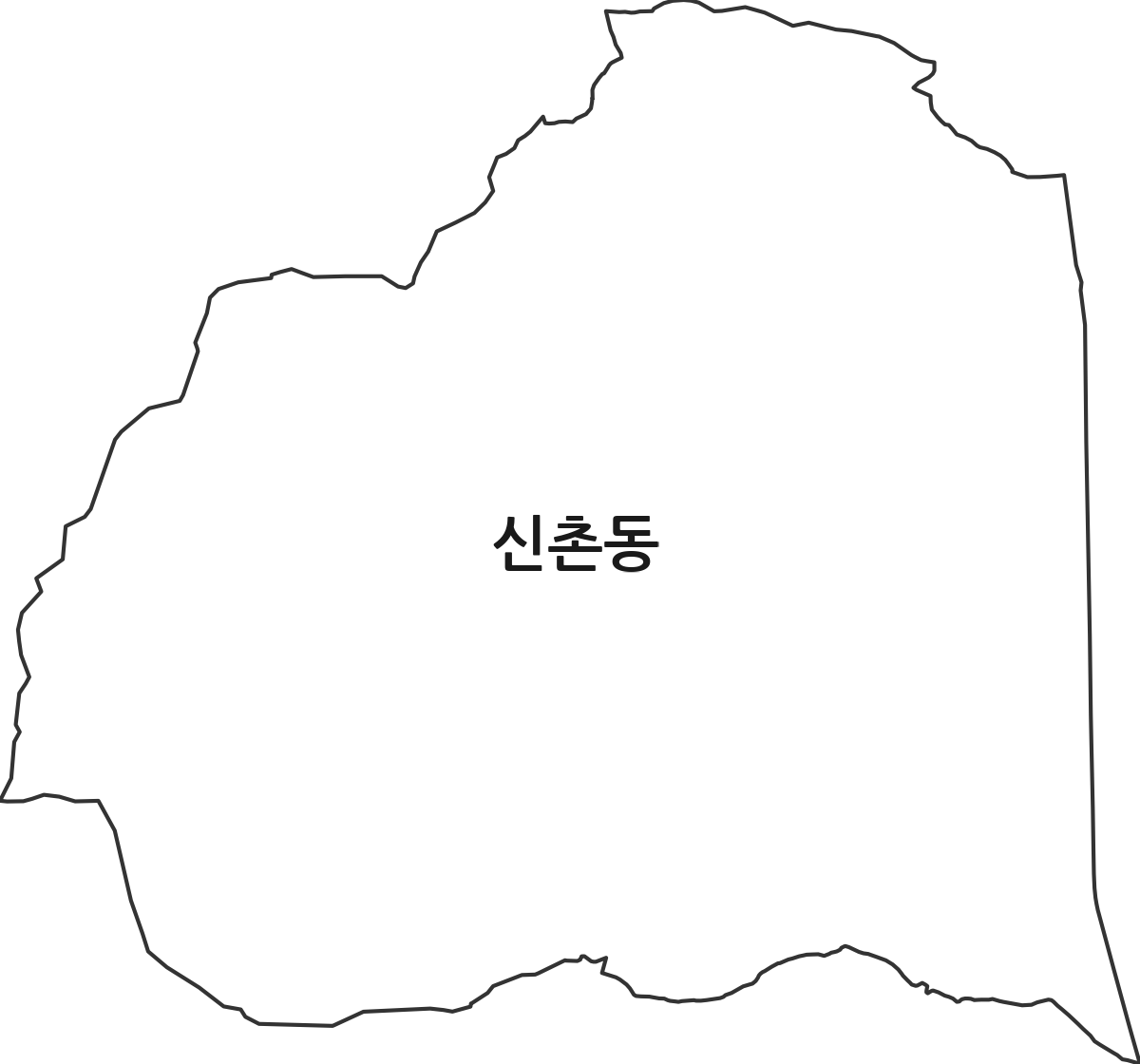 경기도 성남시 수정구 신촌동 행정동 행정구역 경계 지도