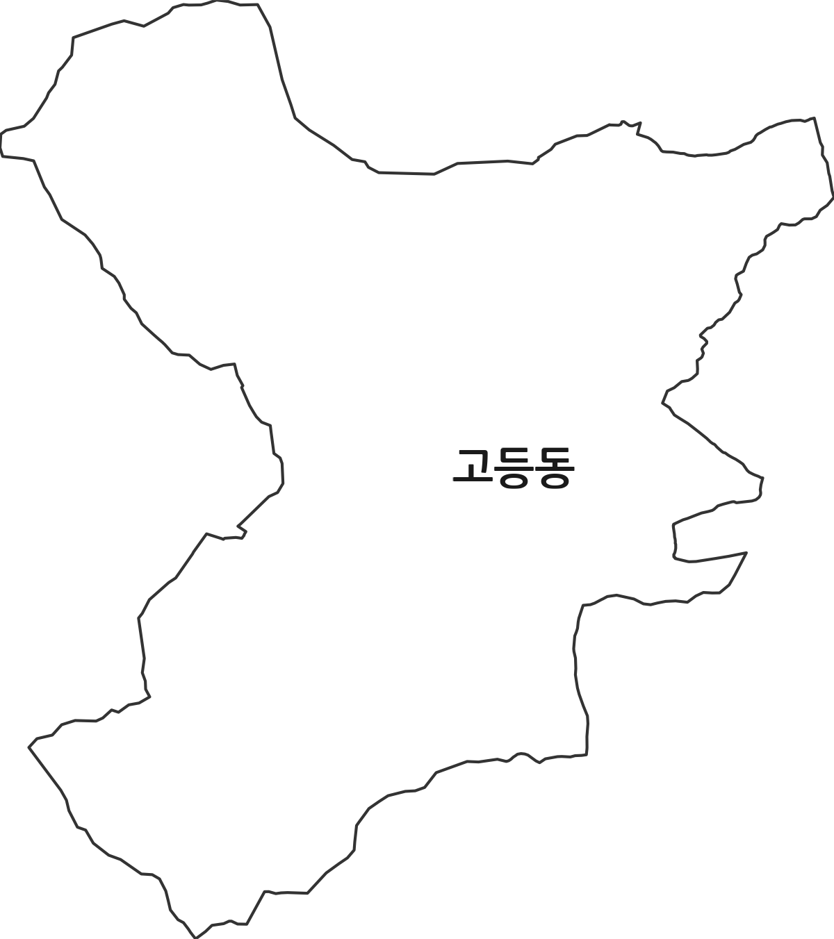 경기도 성남시 수정구 고등동 법정동 행정구역 경계 지도