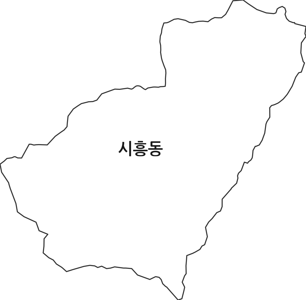경기도 성남시 수정구 시흥동 법정동 행정구역 경계 지도
