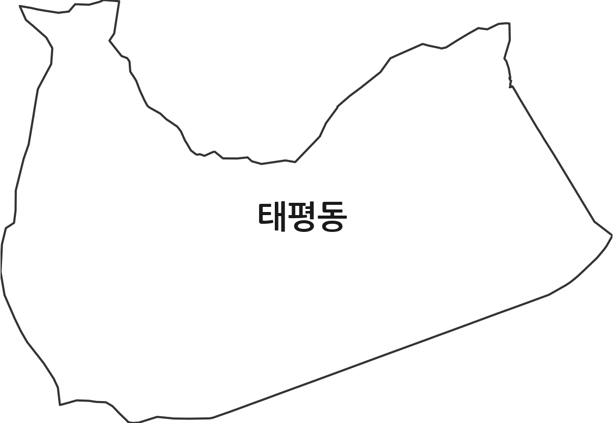 경기도 성남시 수정구 태평동 법정동 행정구역 경계 지도