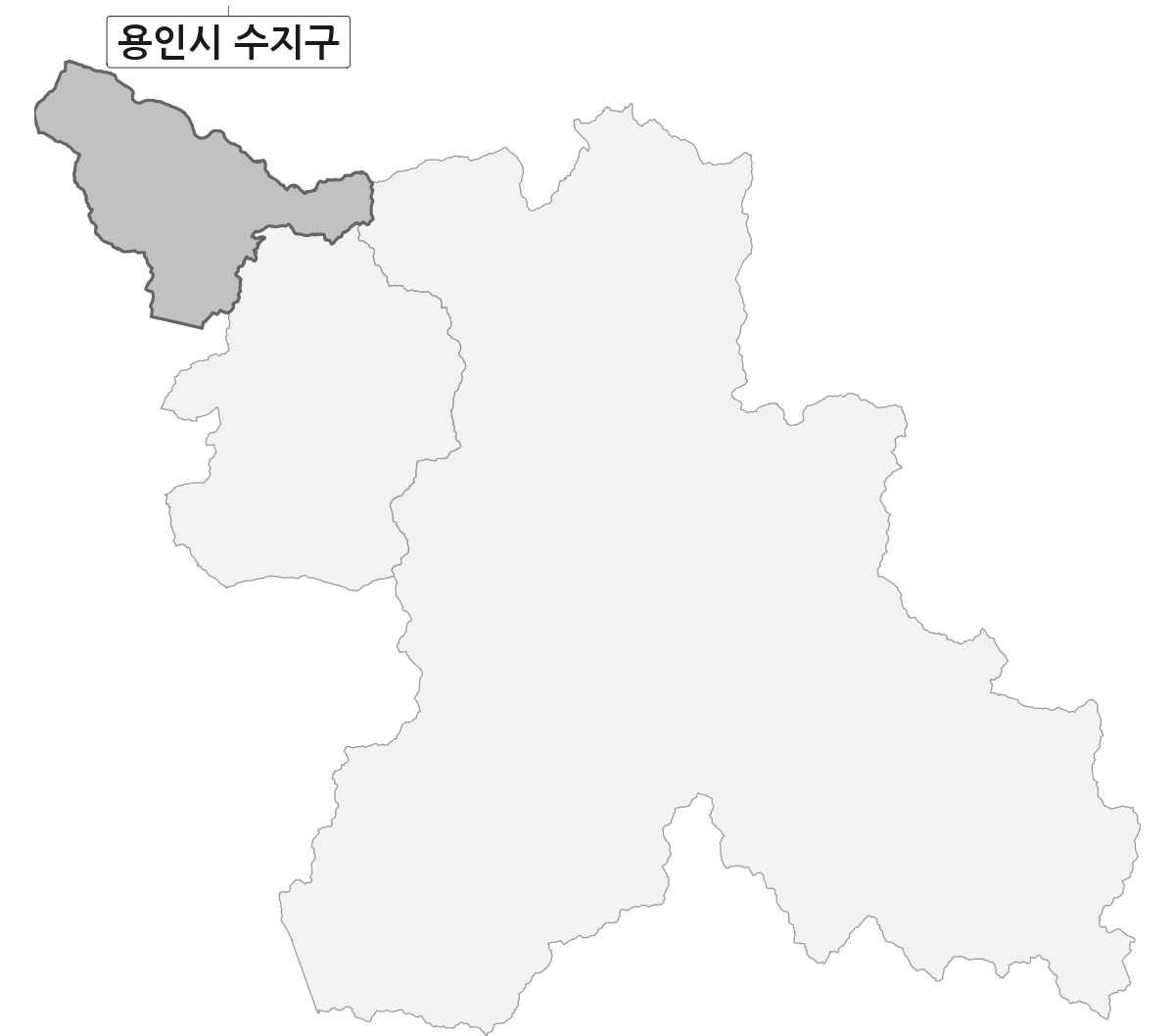 경기도 용인시 범위 내 수지구 행정구역 경계 지도