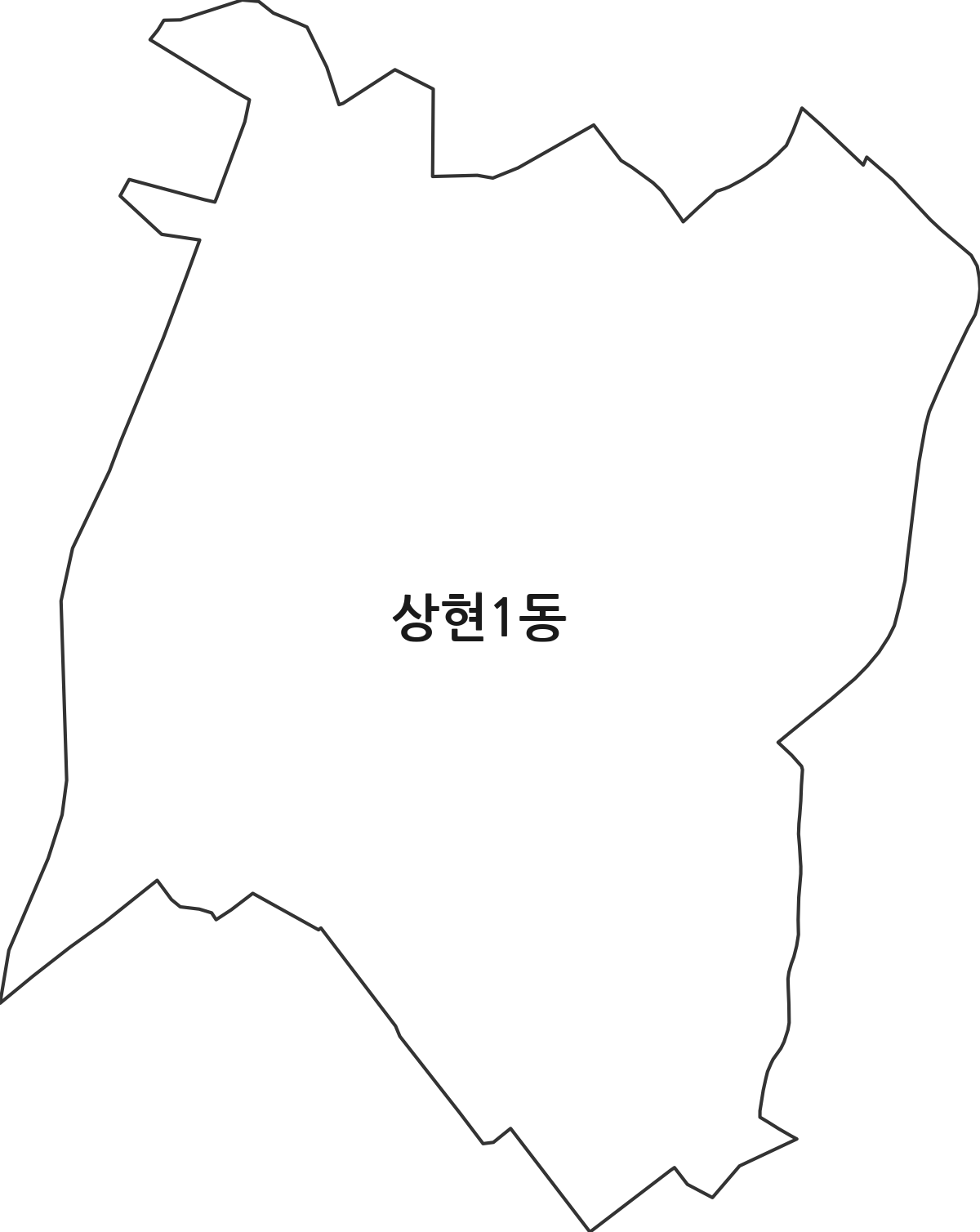 경기도 용인시 수지구 상현1동 행정동 행정구역 경계 지도