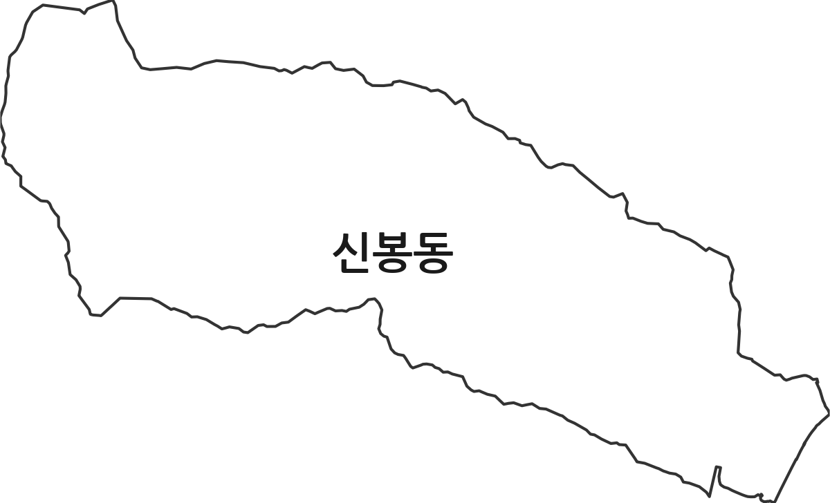 경기도 용인시 수지구 신봉동 법정동 행정구역 경계 지도