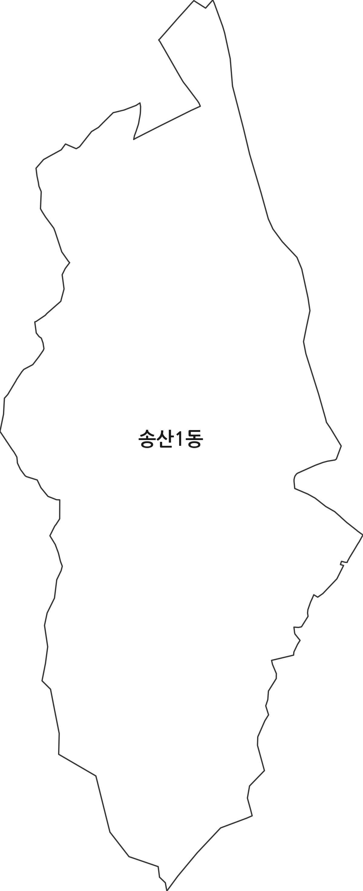 경기도 의정부시 송산1동 행정동 행정구역 경계 지도