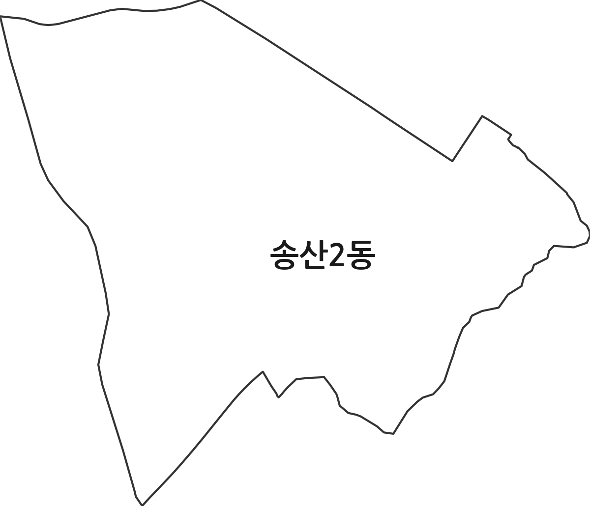 경기도 의정부시 송산2동 행정동 행정구역 경계 지도