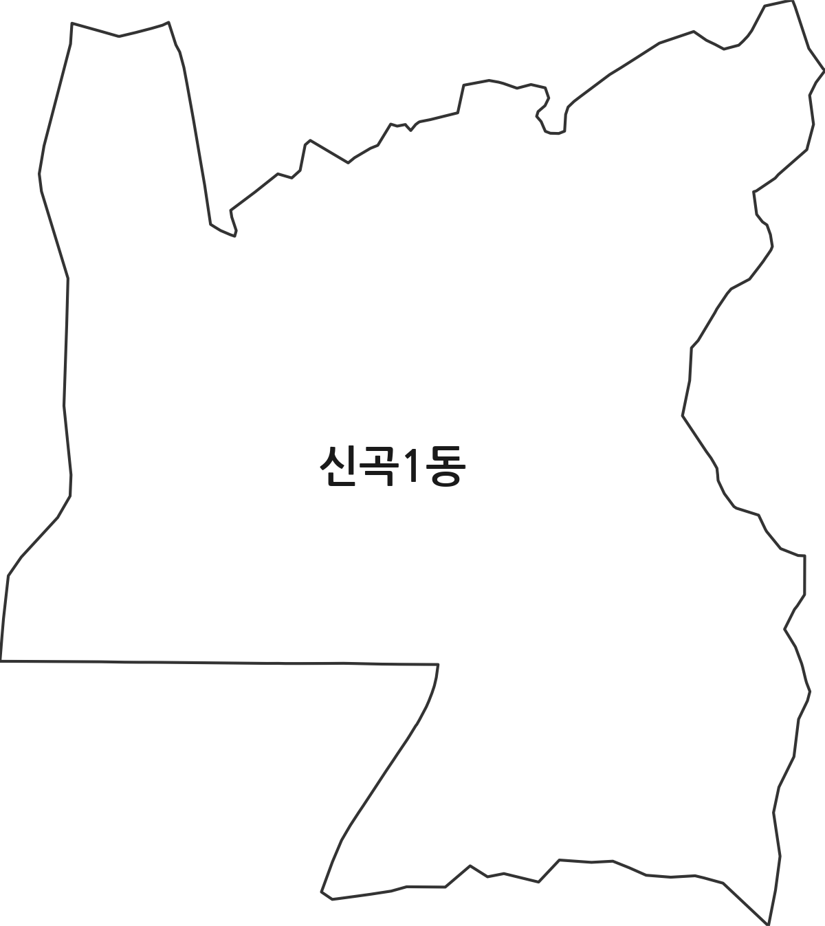 경기도 의정부시 신곡1동 행정동 행정구역 경계 지도