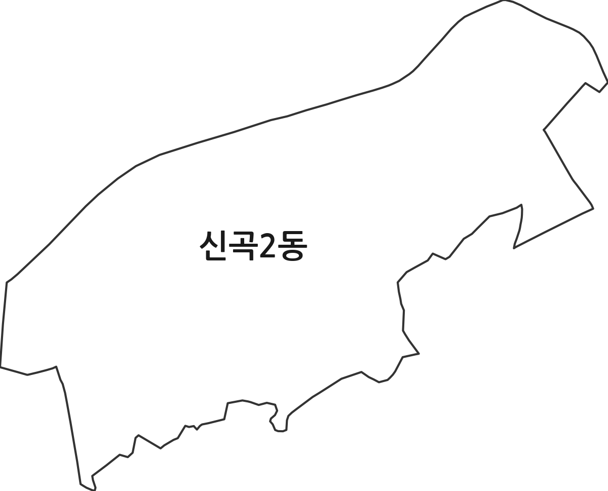 경기도 의정부시 신곡2동 행정동 행정구역 경계 지도