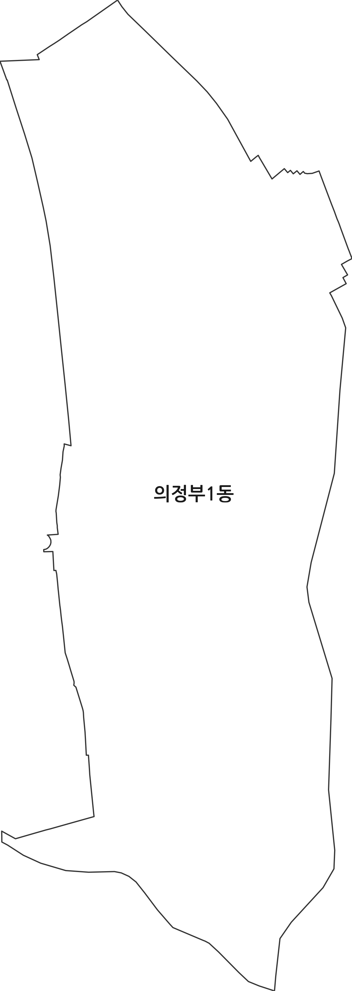 경기도 의정부시 의정부1동 행정동 행정구역 경계 지도