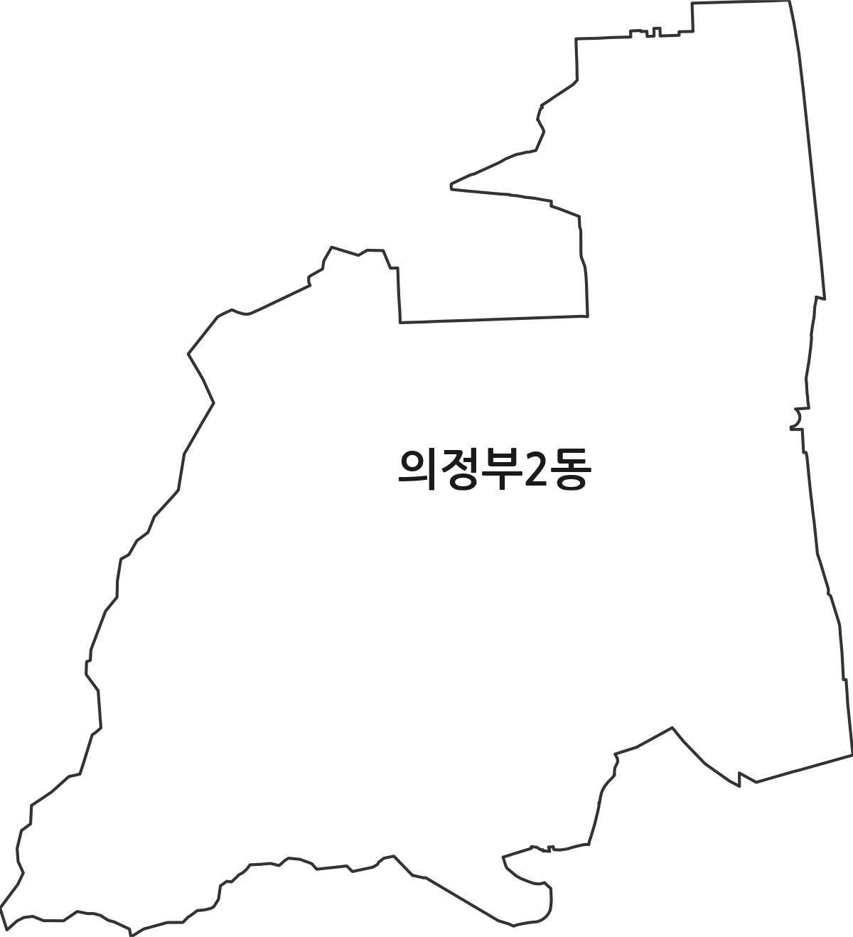 경기도 의정부시 의정부2동 행정동 행정구역 경계 지도
