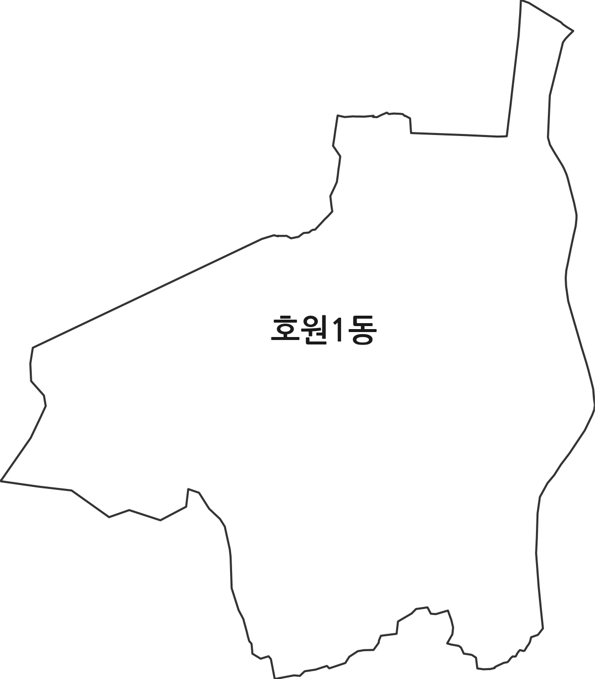 경기도 의정부시 호원1동 행정동 행정구역 경계 지도