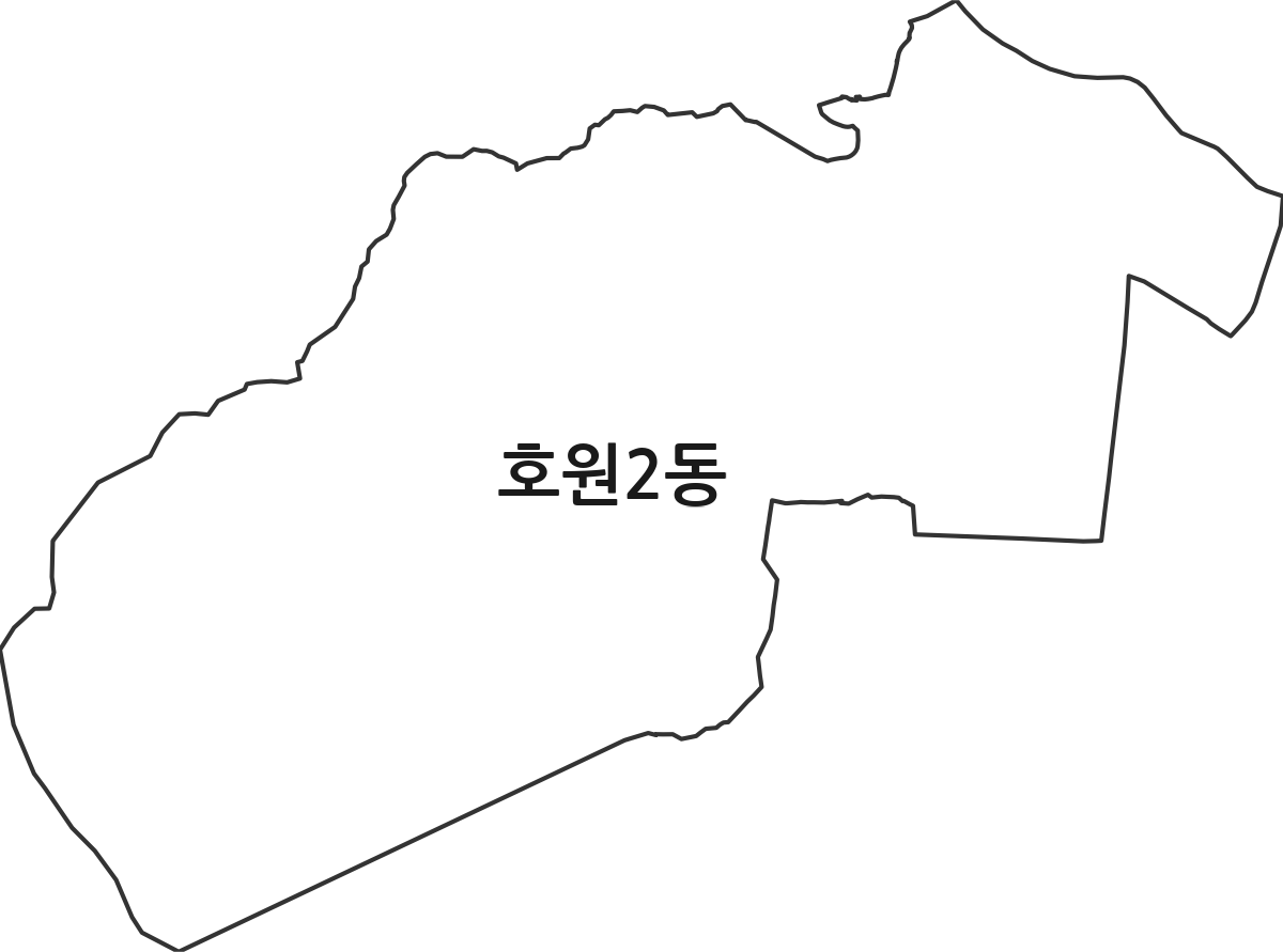 경기도 의정부시 호원2동 행정동 행정구역 경계 지도