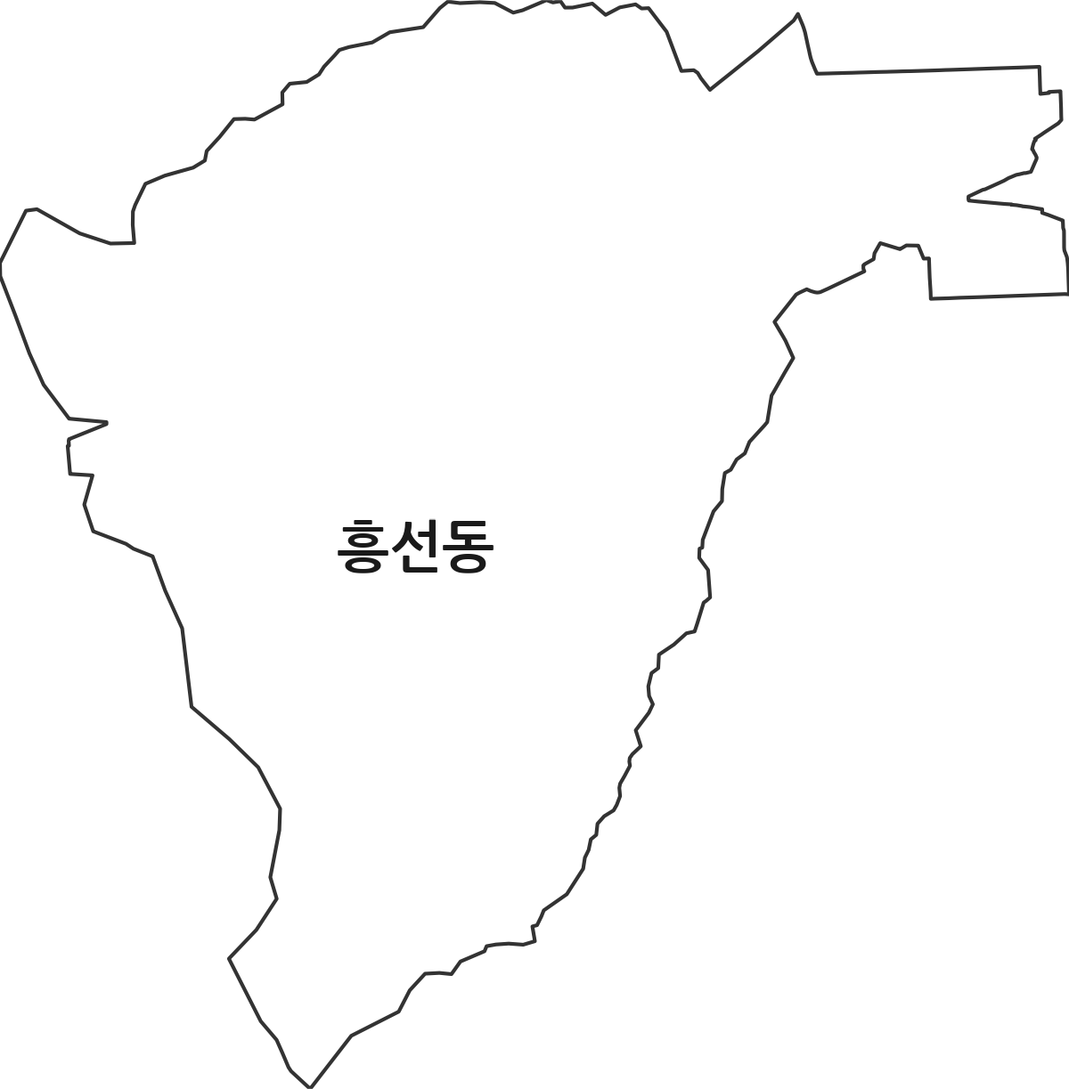 경기도 의정부시 흥선동 행정동 행정구역 경계 지도
