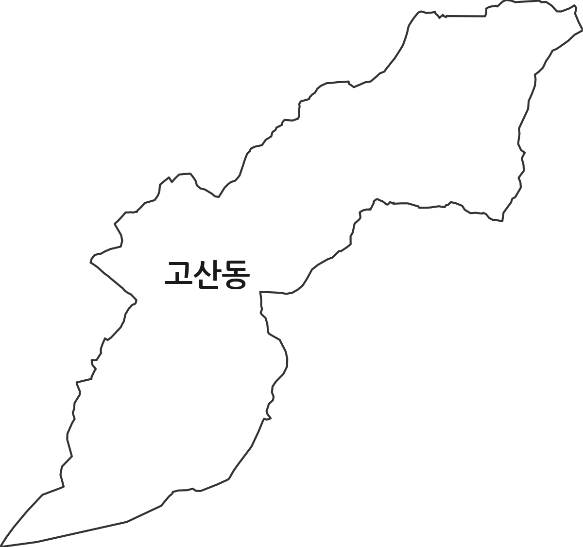 경기도 의정부시 고산동 법정동 행정구역 경계 지도