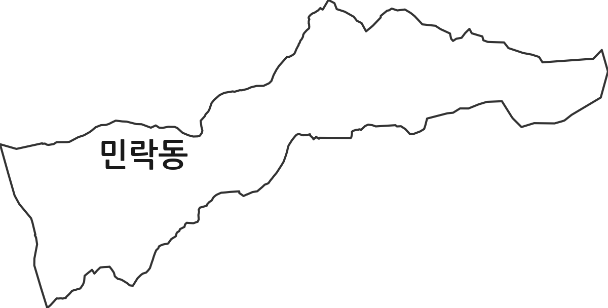 경기도 의정부시 민락동 법정동 행정구역 경계 지도