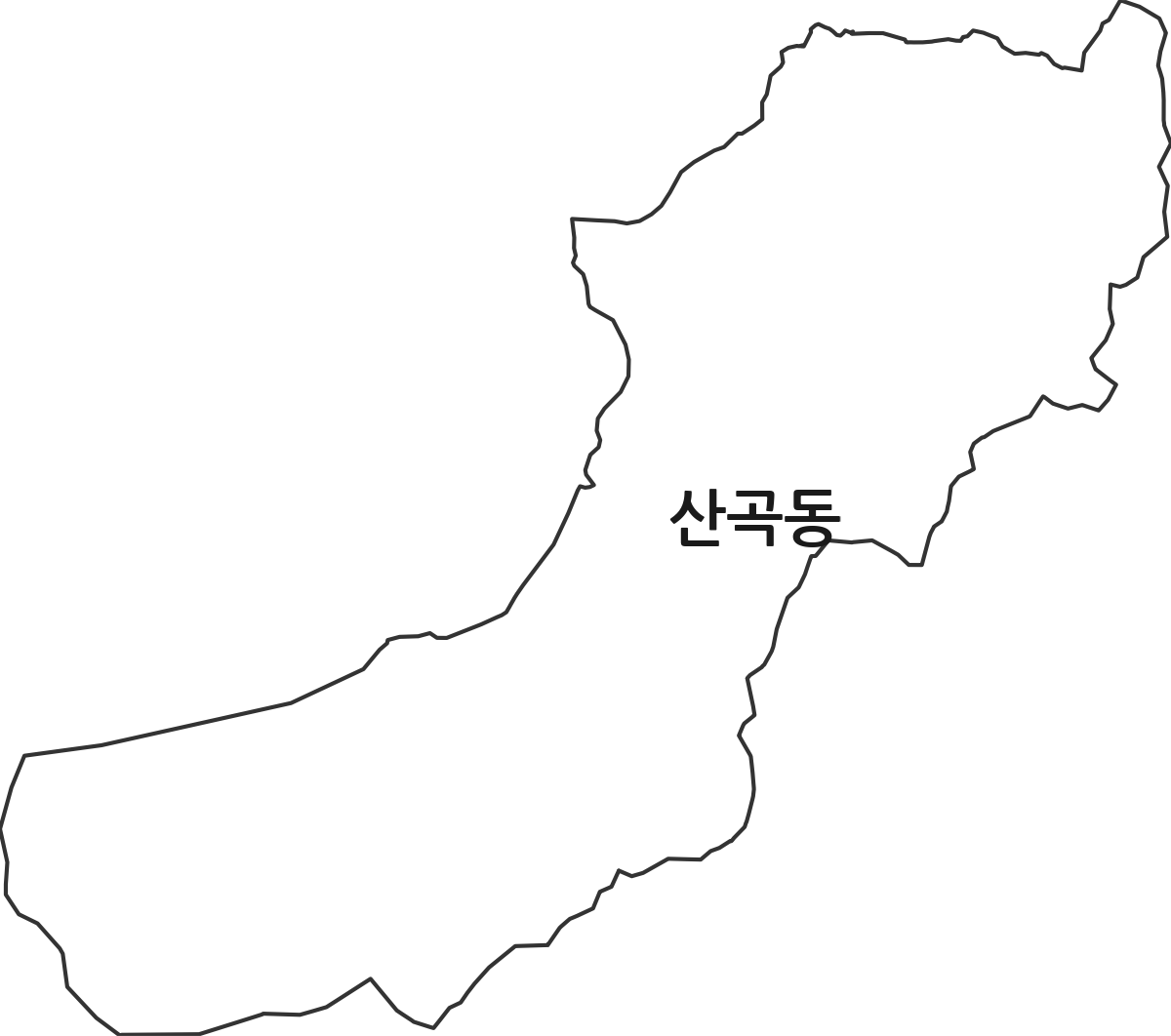 경기도 의정부시 산곡동 법정동 행정구역 경계 지도