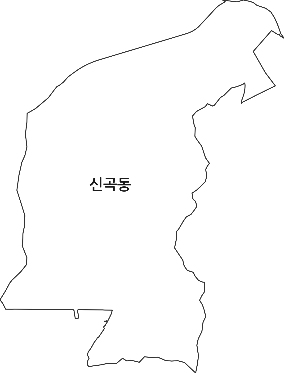 경기도 의정부시 신곡동 법정동 행정구역 경계 지도