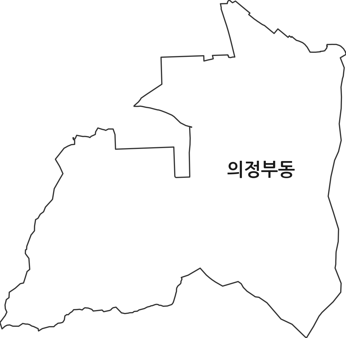 경기도 의정부시 의정부동 법정동 행정구역 경계 지도