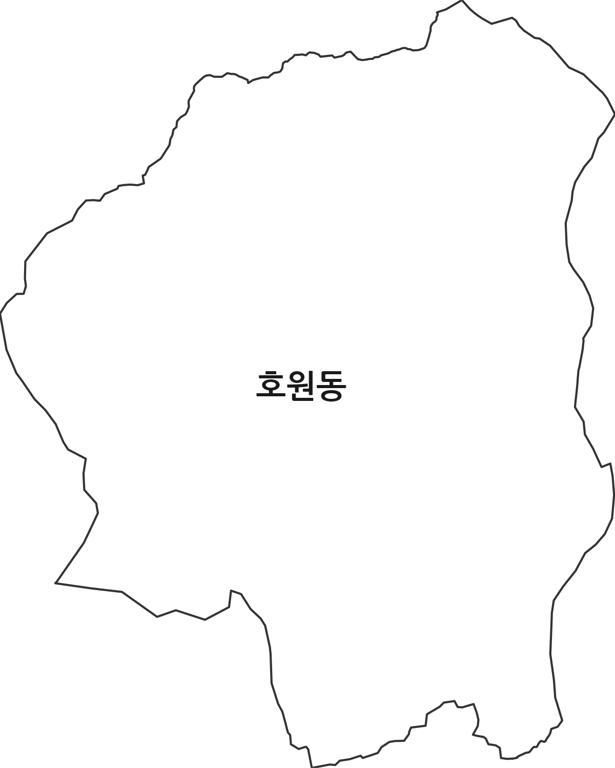 경기도 의정부시 호원동 법정동 행정구역 경계 지도
