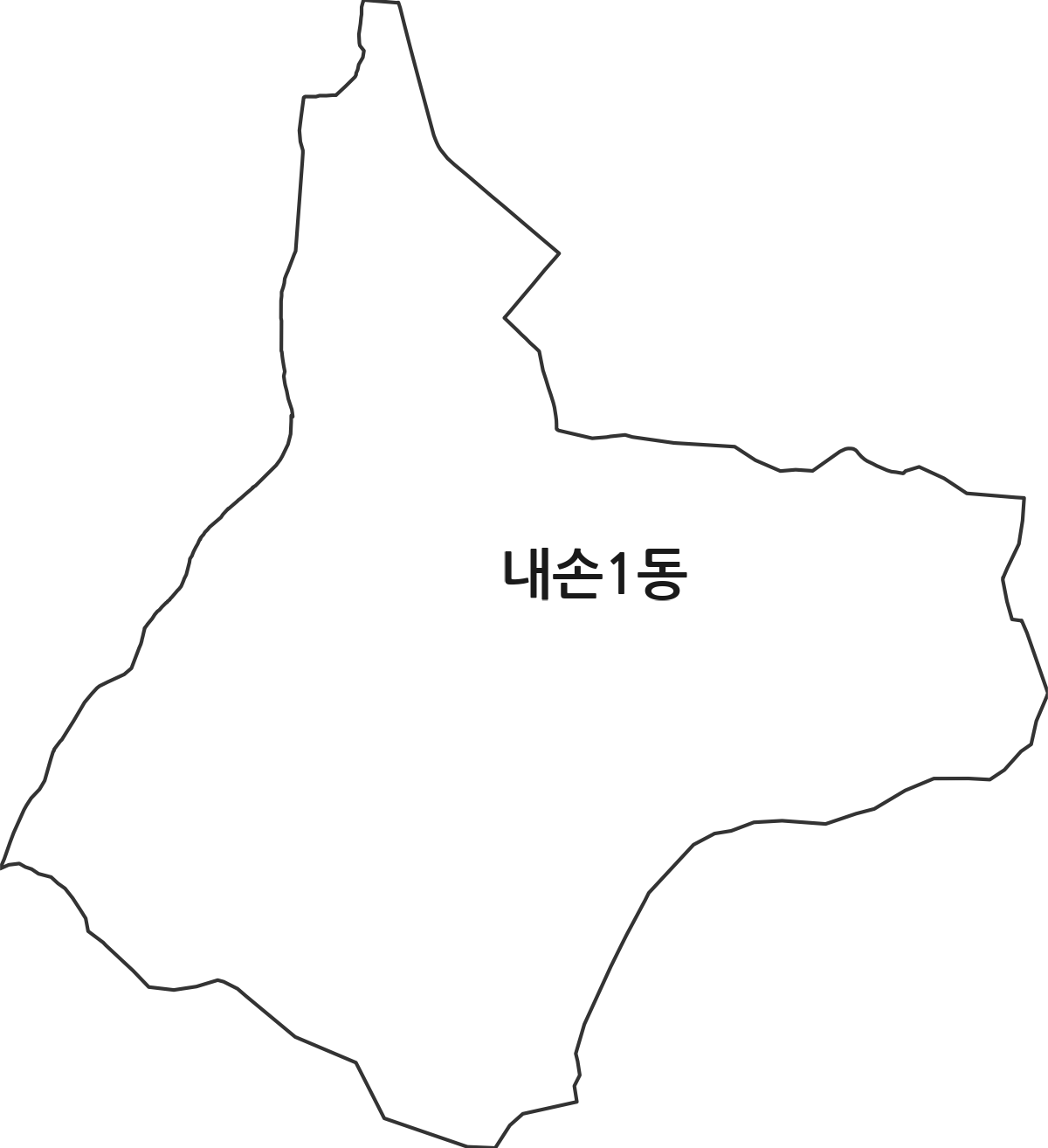 경기도 의왕시 내손1동 행정동 행정구역 경계 지도