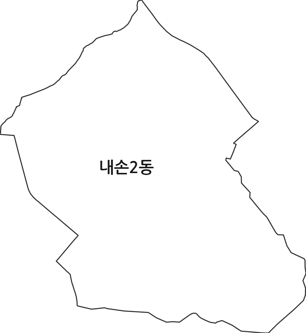 경기도 의왕시 내손2동 행정동 행정구역 경계 지도