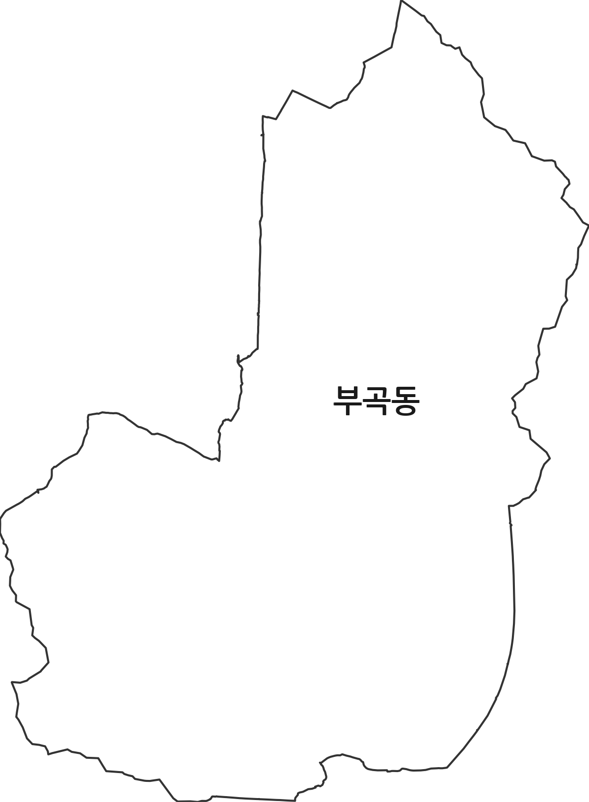 경기도 의왕시 부곡동 행정동 행정구역 경계 지도
