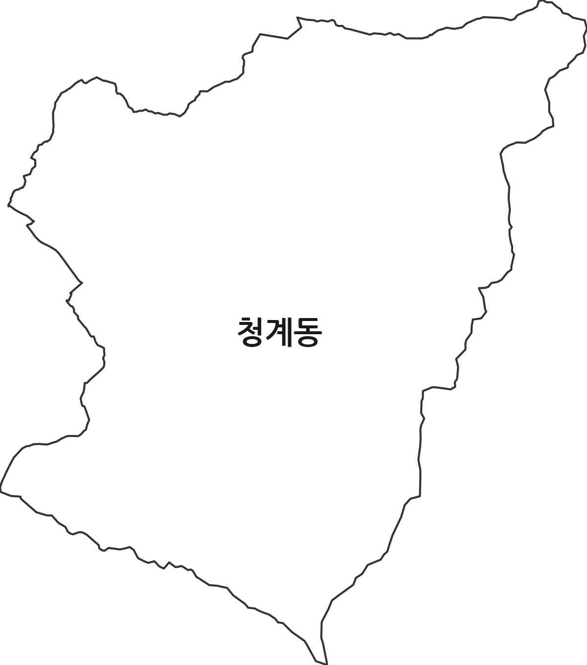 경기도 의왕시 청계동 행정동 행정구역 경계 지도