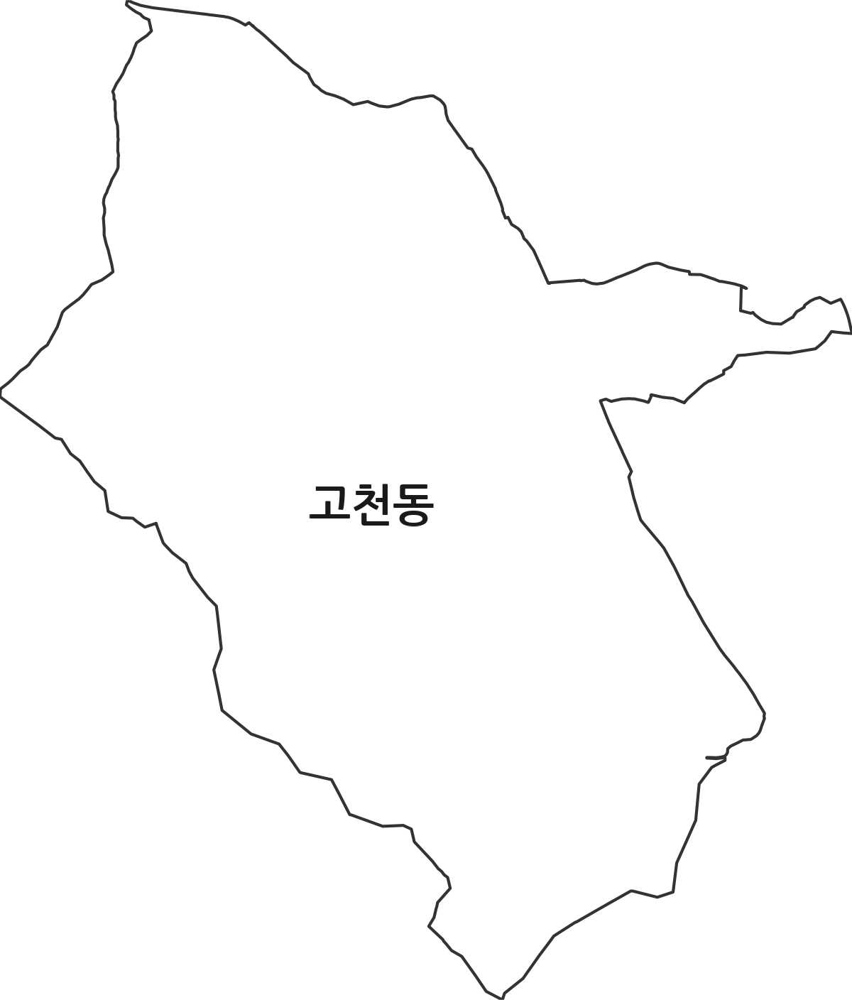 경기도 의왕시 고천동 법정동 행정구역 경계 지도